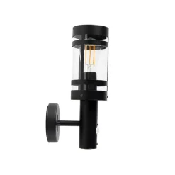 Außenwandleuchte schwarz mit Bewegungssensor IP44 - Gleam