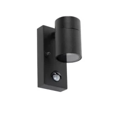 Außenwandleuchte schwarz mit Bewegungsmelder IP44 - Solo