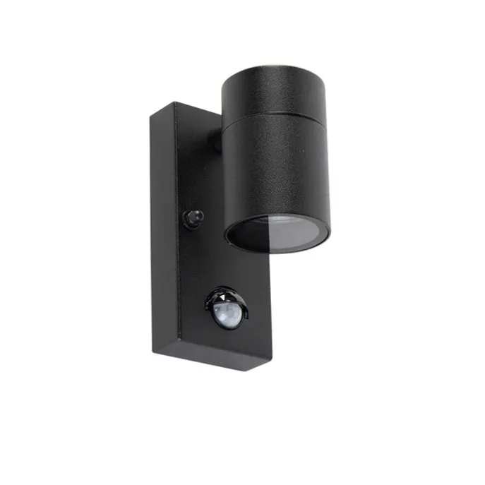 Außenwandleuchte schwarz mit Bewegungsmelder IP44 - Solo