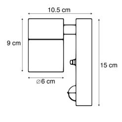 Außenwandleuchte schwarz mit Bewegungsmelder IP44 - Solo
