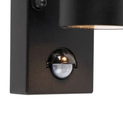 Außenwandleuchte schwarz mit Bewegungsmelder IP44 - Solo