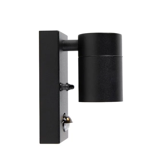 Außenwandleuchte schwarz mit Bewegungsmelder IP44 - Solo