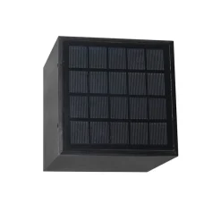 Außenwandleuchte schwarz mit Abblendlicht und Sensor auf Solar - Charlotte