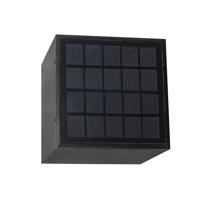 Außenwandleuchte schwarz mit Abblendlicht und Sensor auf Solar - Charlotte