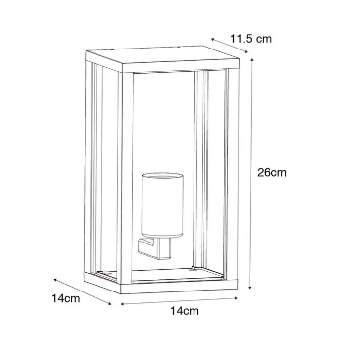 Außenwandleuchte schwarz mit geripptem Glas IP44 - Charlois