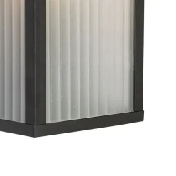 Außenwandleuchte schwarz mit geripptem Glas IP44 - Charlois