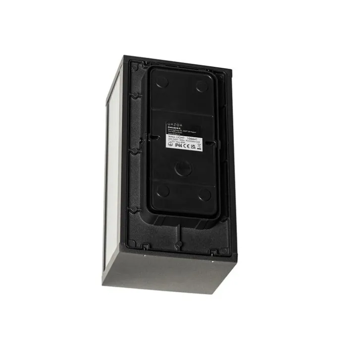 Außenwandleuchte schwarz mit geripptem Glas IP44 - Charlois