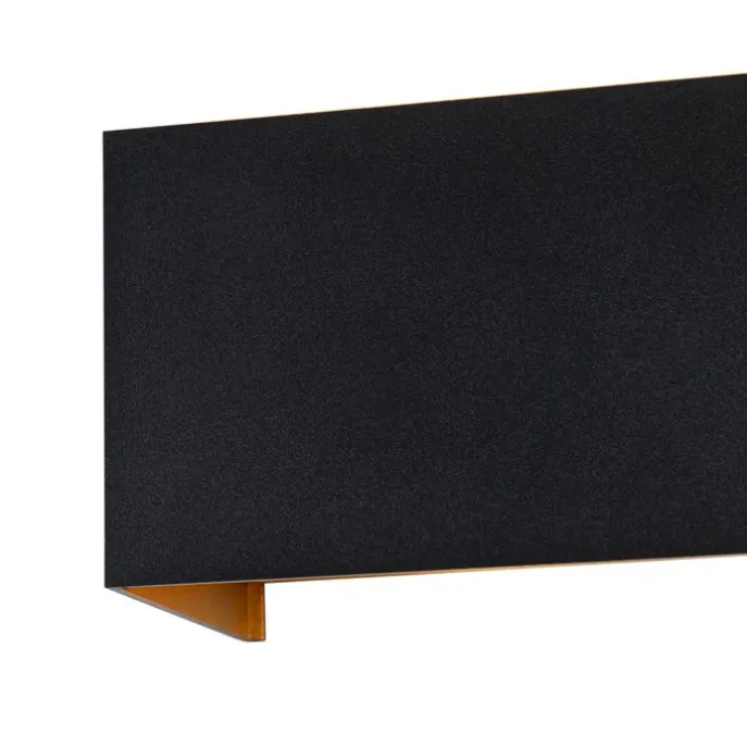 Außenwandleuchte schwarz mit Gold inkl. LED 4-flammig IP54 - Edwin