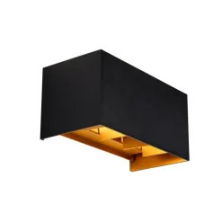 Außenwandleuchte schwarz mit Gold inkl. LED 4-flammig IP54 - Edwin