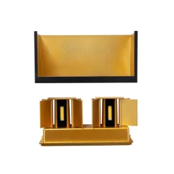 Außenwandleuchte schwarz mit Gold inkl. LED 4-flammig IP54 - Edwin