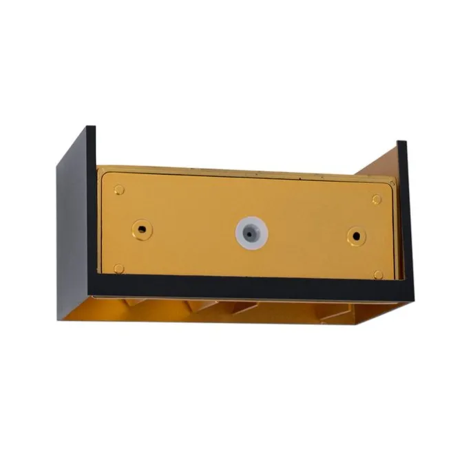 Außenwandleuchte schwarz mit Gold inkl. LED 4-flammig IP54 - Edwin