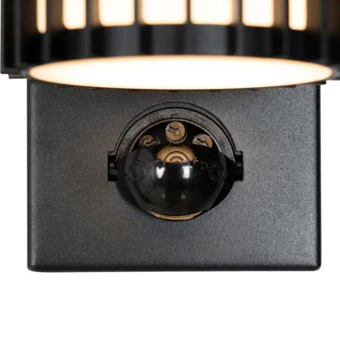 Außenwandleuchte schwarz mit Bewegungssensor 2-Licht - Boris