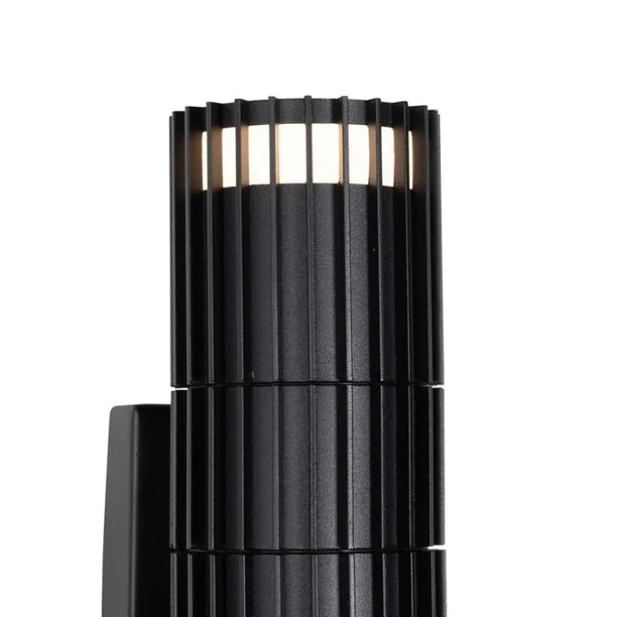 Außenwandleuchte schwarz mit Bewegungssensor 2-Licht - Boris