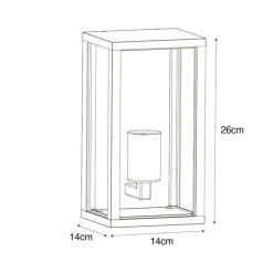 Außenwandleuchte schwarz mit Rauchglas 26 cm IP44 - Charlois