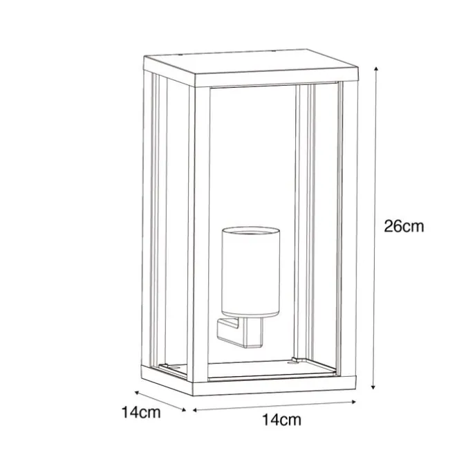 Außenwandleuchte schwarz mit Rauchglas 26 cm IP44 - Charlois