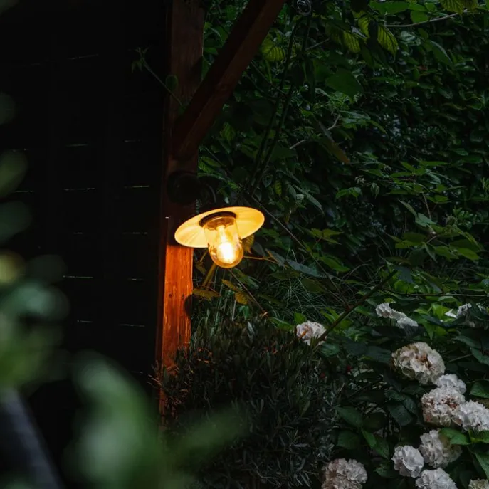 Außenwandleuchte schwarz mit Glas IP44 - München