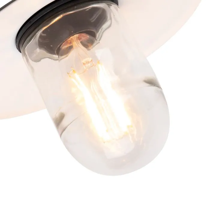 Außenwandleuchte schwarz mit Glas IP44 - München