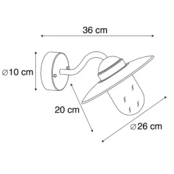 Außenwandleuchte schwarz mit Glas IP44 - München