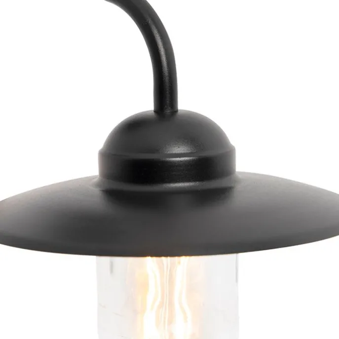 Außenwandleuchte schwarz mit Glas IP44 - München