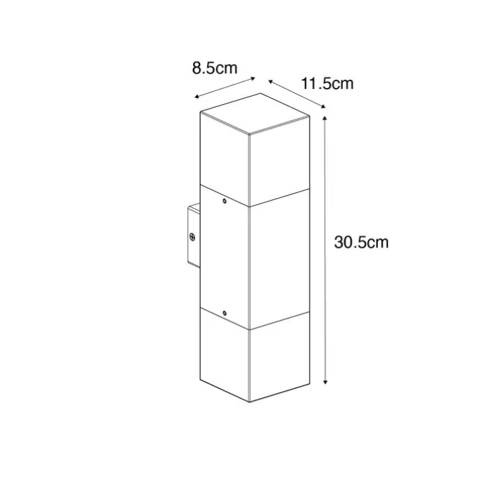 Außenwandleuchte schwarz mit Rauchschirm 2-flammig IP44 - Dänemark