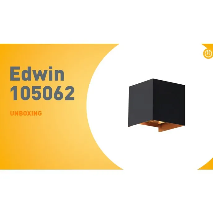 Außenwandleuchte schwarz mit Gold inkl. LED 2-flammig IP54 - Edwin