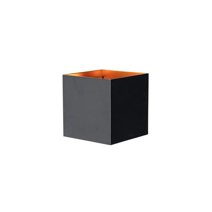 Außenwandleuchte schwarz mit Gold inkl. LED 2-flammig IP54 - Edwin