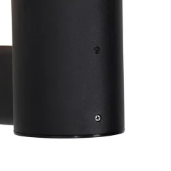 Außenwandleuchte schwarz mit Opalglas IP44 - Huma