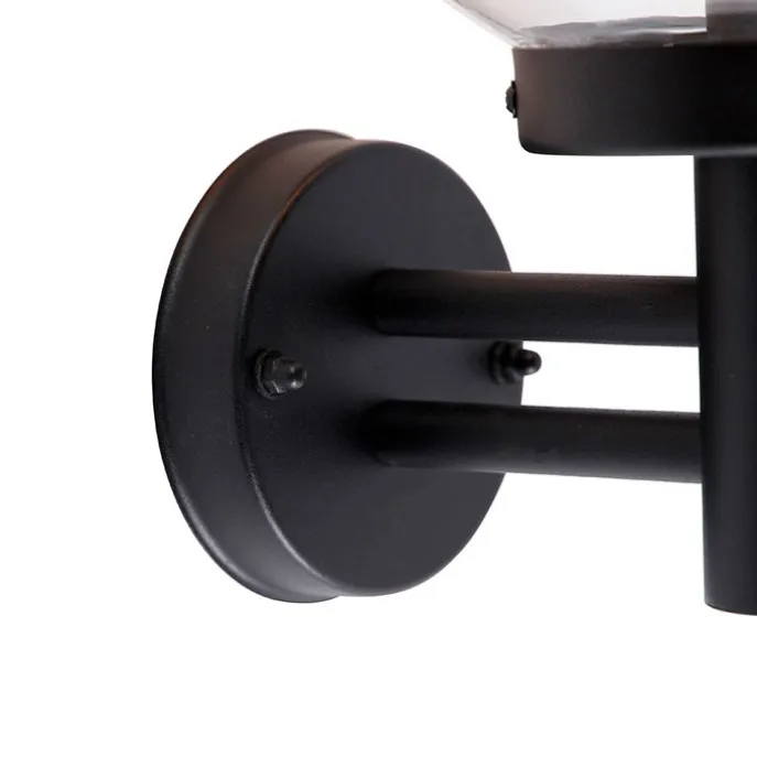 Außenwandleuchte schwarz mit Kunststoff IP44 Edelstahl - Sfera