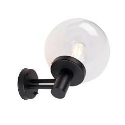 Außenwandleuchte schwarz mit Kunststoff IP44 Edelstahl - Sfera