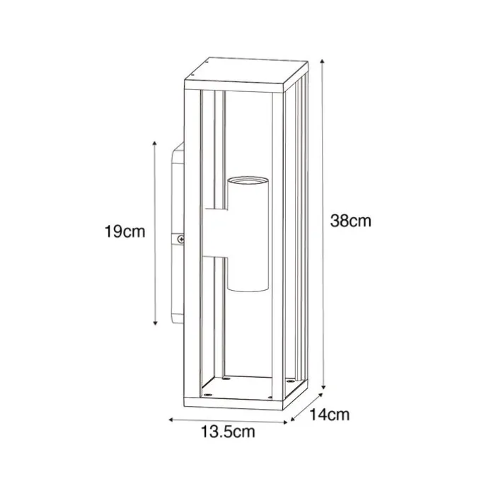 Außenwandleuchte schwarz mit geripptem Glas 2-flammig IP44 - Charlois