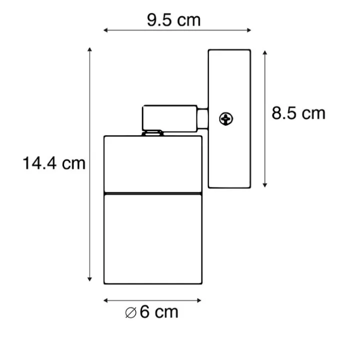 Außenwandleuchte schwarz verstellbar IP44 - Solo