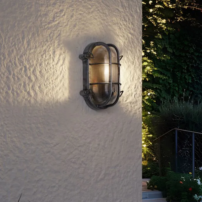 Außenwandleuchte Silber Oval IP44 - Noutica