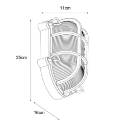 Außenwandleuchte Silber Oval IP44 - Noutica