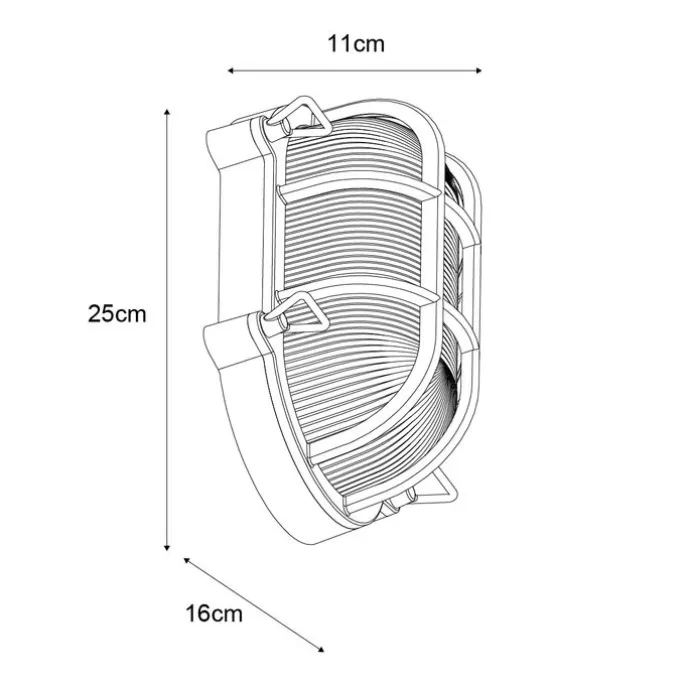 Außenwandleuchte Silber Oval IP44 - Noutica
