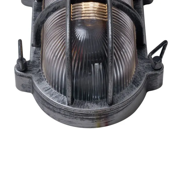 Außenwandleuchte Silber Oval IP44 - Noutica