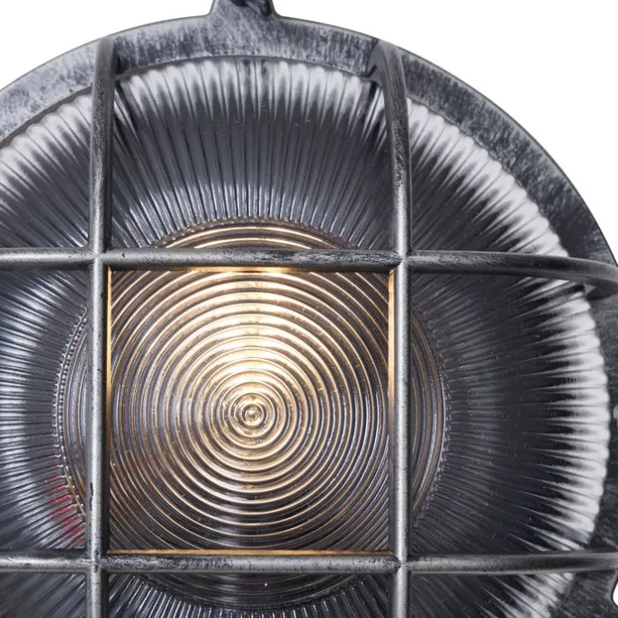 Außenwandleuchte Silber Rund IP44 - Noutica