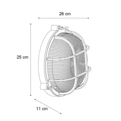 Außenwandleuchte Silber Rund IP44 - Noutica