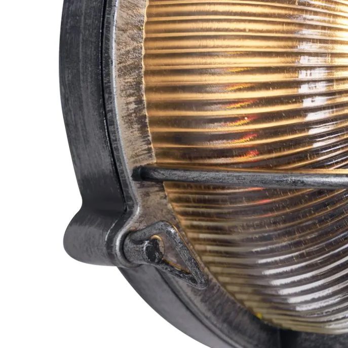 Außenwandleuchte Silber Rund IP44 - Noutica