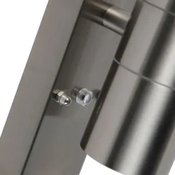 Außenwandleuchte Stahl 2-flammig IP44 mit Dämmerungssensor - Duo