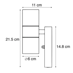 Außenwandleuchte Stahl 2-flammig IP44 mit Dämmerungssensor - Duo