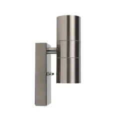 Außenwandleuchte Stahl 2-flammig IP44 mit Dämmerungssensor - Duo