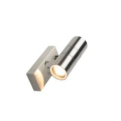 Außenwandleuchte Stahl 2-flammig IP44 mit Dämmerungssensor - Duo