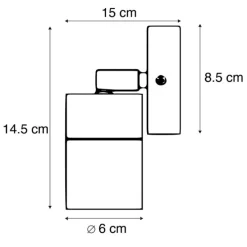Außenwandleuchte Stahl IP44 dreh- und neigbar - Solo
