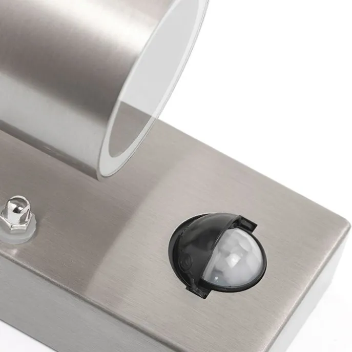 Außenwandleuchte Stahl IP44 mit Bewegungsmelder - Solo