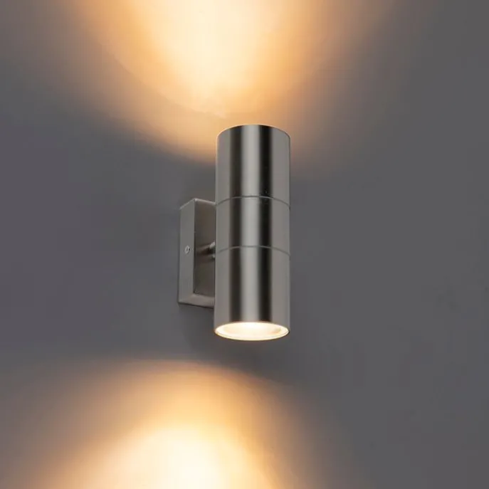Außenwandleuchte Stahl IP44 - Duo
