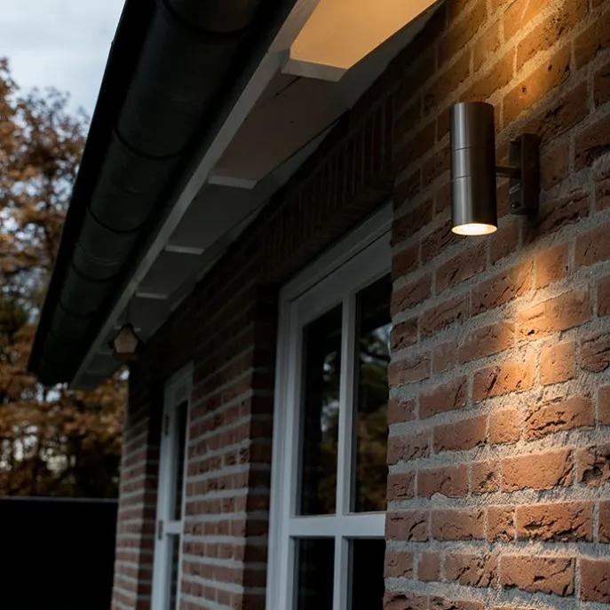 Außenwandleuchte Stahl IP44 - Duo