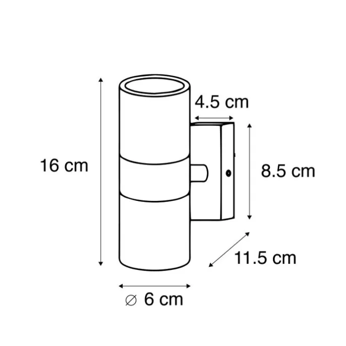 Außenwandleuchte Stahl IP44 - Duo