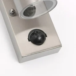 Außenwandleuchte Stahl 2-Licht IP44 mit Bewegungssensor - Duo