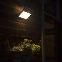 Außenwandleuchte weiß 21,5 cm mit Abblendlicht und Solarsensor - Daya