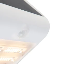 Außenwandleuchte weiß 21,5 cm mit Abblendlicht und Solarsensor - Daya